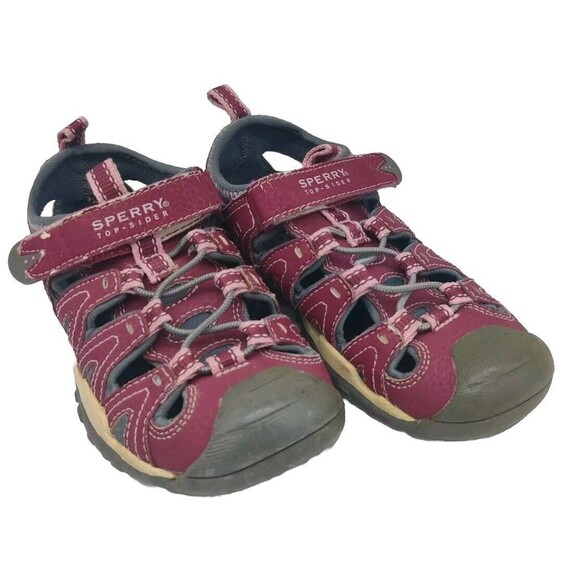 Sperry Top-Sider Wet Tech Fish Sport Sandals Shoes Raspberry Pink Youth Size 12 - Picture 1 of 14